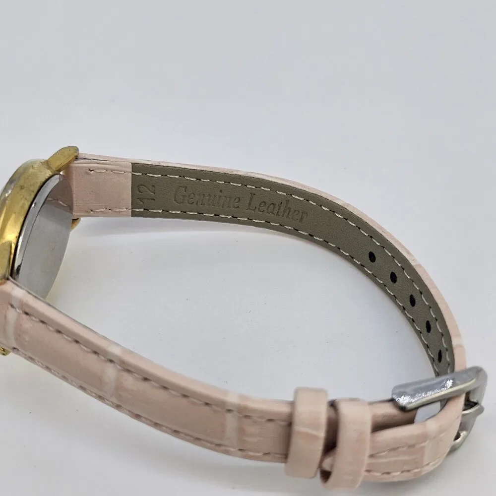 VTG Parmex Women's Watch 24MM MOP Dial New Pink Leather‎ Bands New Battery